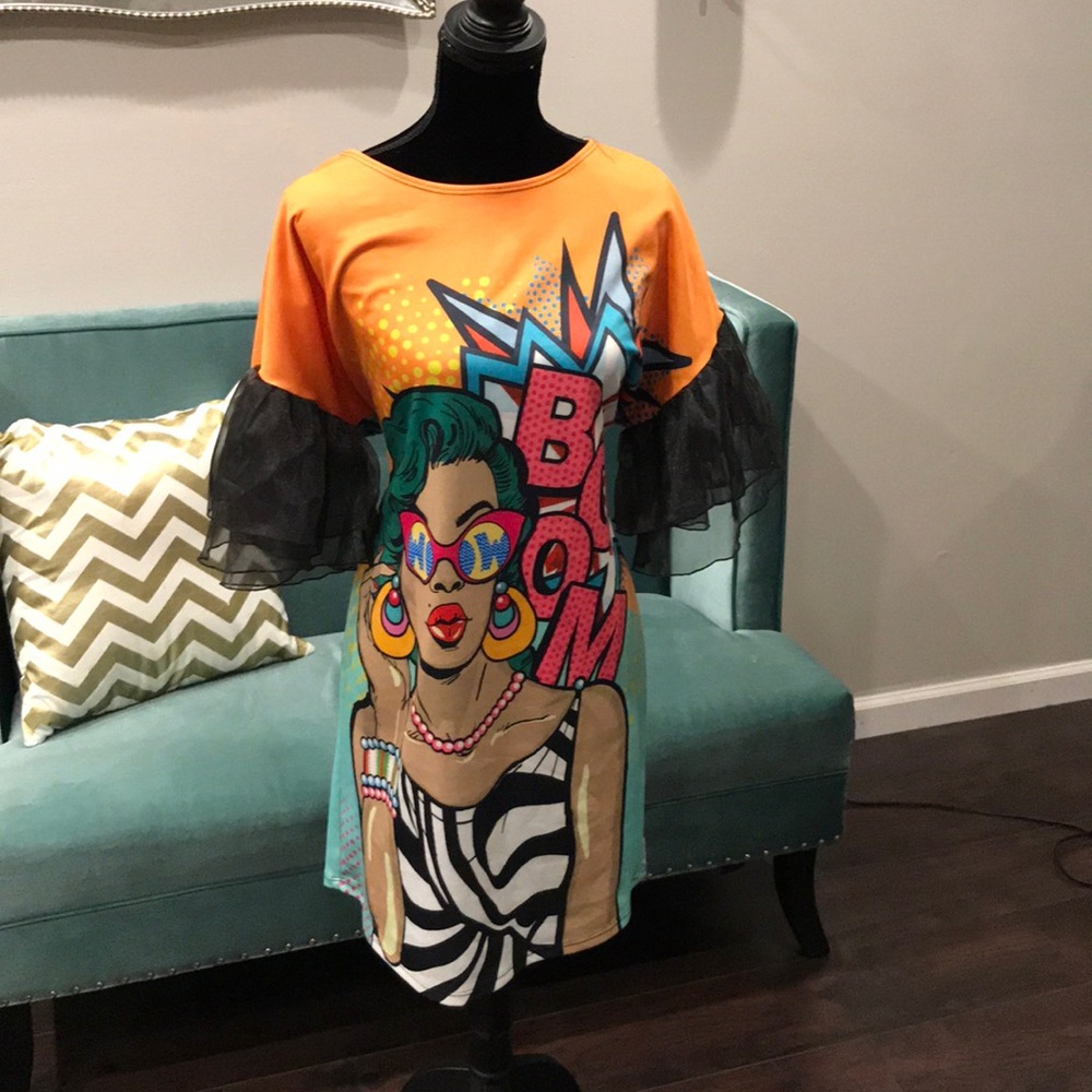 Cartoon midi dress